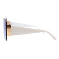 thumbnail image 4 of Women's Sunglasses Studded Oversized Square Mono Lens Fashion UV400 White, Blue, 4 of 5