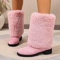 thumbnail image 4 of SACFOF Fur Boot for Women Comfortable Fuzzy Knee High Boots Round Toe Warm Snow Boots Fashion Winter Boots Y2K, 4 of 6