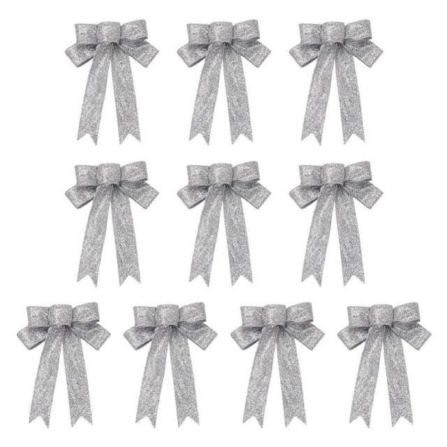 Pack Of 10 Gold Bows Christmas Tree Decoration Bows 9 Inches (approximately 23 Cm) Long And 9 Inches (approximately 23 Cm)