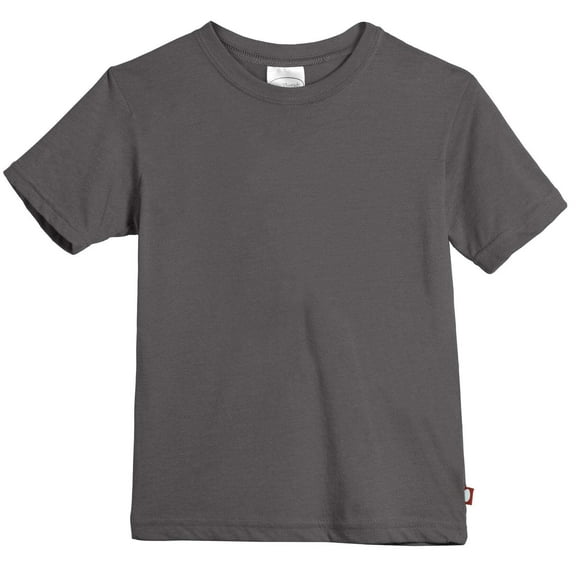 Made in USA Boys Soft Cotton Jersey Short Sleeve Crew Tee | Charcoal