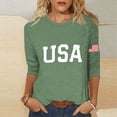 thumbnail image 5 of Felirenzacia Women's Crewneck Pullover Tops Independence Day Graphic Tee Casual Stars ans Stripes T Shirt L, 5 of 5
