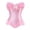 A1_Pink, variant on VISALY Plus Size Corset Top for Women Retro Sweetheart Lace Ruffle Bustier Tops Lace Up Satin Boned Overbust Corset Bustier Bodyshaper Top Vintage Front Bow Boned Push Up Waist Shaper Pink L