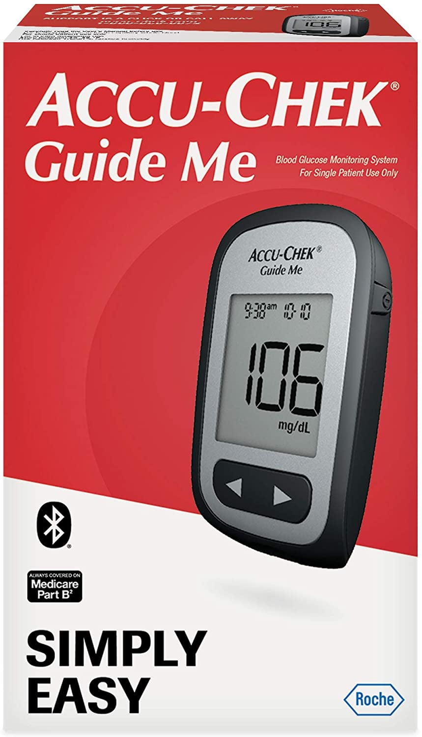 Accu-Chek Guide Me Meter for Diabetic Blood Glucose Testing