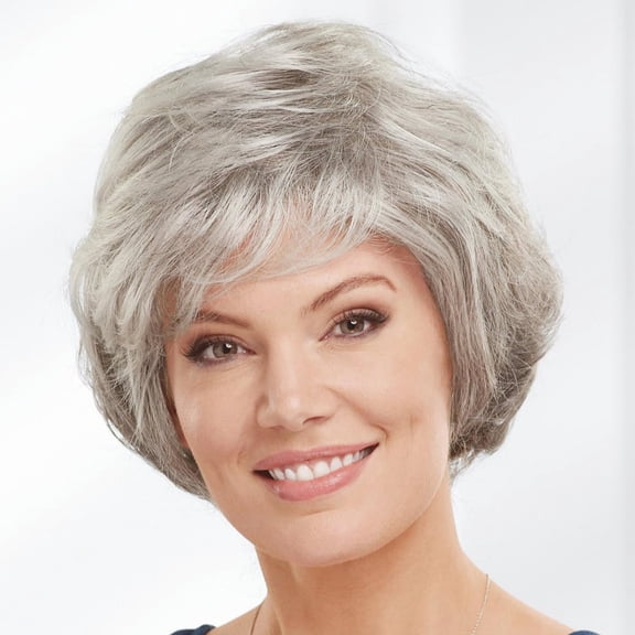 Paula Young Beth Wig Beautiful Bob Wig with Soft Fringe and Touchable Waves/Multi-Tonal Shades of Blonde, Silver, Brown and Red