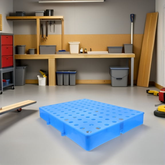 WEAVILUX Wear Resistant Blue Plastic Pallet for Home Storage with Ventilation Design