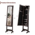 thumbnail image 3 of Gymax Jewelry Mirrored Cabinet Armoire Organizer Storage Box w/ Stand Christmas Gift Coffee, 3 of 10
