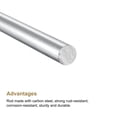 thumbnail image 3 of Unique Bargains 12mm Diameter 250mm Length Carbon Steel Rod Hard Shaft Solid Round Rod 2pack, 3 of 5