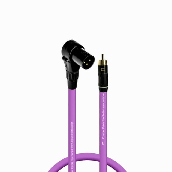 Coluber Cable Balanced Right Angle XLR Male to RCA Male Pro 3-Pin Connector