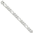 thumbnail image 3 of 14K White Gold 11mm Hand-Polished Figaro Link Chain 24 Inch, 3 of 6