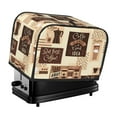 thumbnail image 2 of 1pc, Toaster Cover, Novelty Coffee Theme Toaster Cover Washable Dustproof Brown Kitchen Small Appliance Cover with Top Hook, Fits Standard 2 Slice Toaster, 2 of 6
