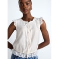 thumbnail image 4 of Scoop Women’s Day Lace Trim Top, Sizes XS-XXL, 4 of 5
