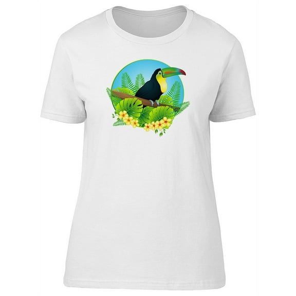 Cute Floral Exotic Toucan Tee Women's -Image by Shutterstock