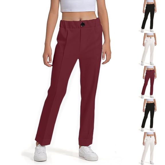 ibiyuan School Uniform Pants for Boys Athletic Casual Formal Twill Chino Pant Straight Fit High Stretchy Golf Pants Long Trousers School Trousers with Pockets