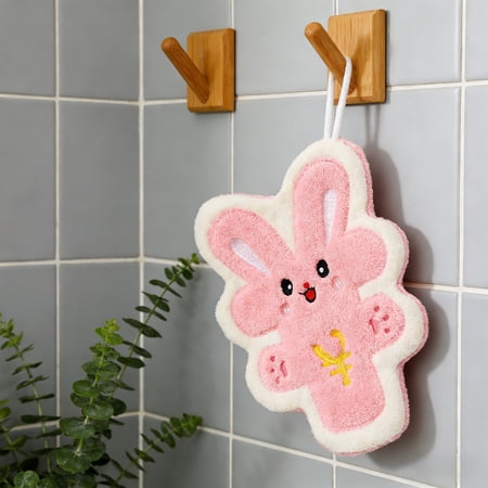 CaiYueKe Hanging Easter Kitchen Hand Towel Bunny Shaped Highly Absorbent for Bathroom Sink Dish Drying Decorative Towel Set with Loop for Hook Washable Quick Dry Gift