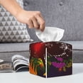 thumbnail image 6 of Lsque Wolf With Wildflowers Printed Tissue Box Cover Holder, Facial Paper Organizer Dispenser,Square with Bottom Belt, PVC Leather Decorative Organizer, 6 of 8