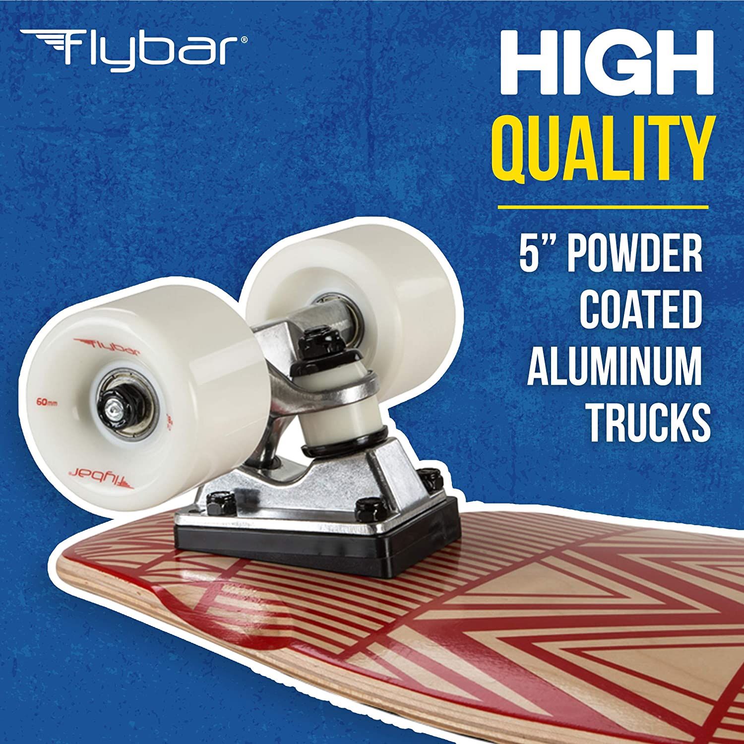 Flybar 27.5” Grip Tape Cruiser Skateboard With 60mm x 40mm Wheels - Aztec Wood