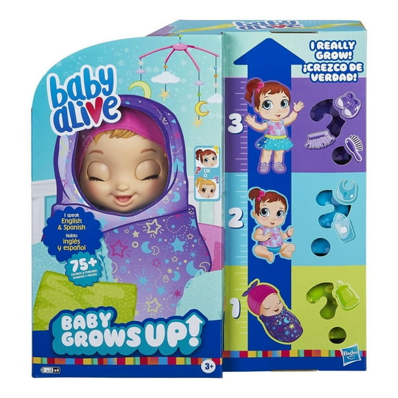 Baby Alive Baby Grows Up (Dreamy) - Shining Skylar or Star Dreamer, Growing and Talking Baby Doll Toy with Surprise Accessories