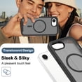 thumbnail image 5 of For iPhone 17e Case / iPhone 16e Case, 360° Rugged Protective Shell with Screen Protector, Heavy Duty Shockproof Case Matte Translucent Compatible with Magsafe, Black, 5 of 6