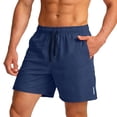 thumbnail image 4 of Domuza Men's Running Shorts Lightweight Workout Shorts Gym Athletic Shorts with Zipper Pockets Navy 3XL, 4 of 4