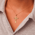 thumbnail image 5 of 10k Yellow Solid Gold Winged Heart Cross Pendant / Necklace (16 Inches), 5 of 5
