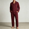 thumbnail image 4 of Frnrwgo Men's Cotton 2-Piece Pajama Set Long Sleeve Top and Pants Button Front Soft Breathable Loungewear Sleepwear, 4 of 6