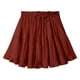 thumbnail image 4 of Falda lisa con cordones para mujer, falda de cintura alta, falda plisada con volantes, 4 of 7