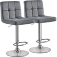 thumbnail image 1 of Bar Stools Set of 2, Adjustable Velvet Fabric Swivel Barstools, Modern Counter Stools with Back and Footrest, Counter Height Barstools for Bar, Kitchen, Dining Room, Dark Gray, 1 of 8
