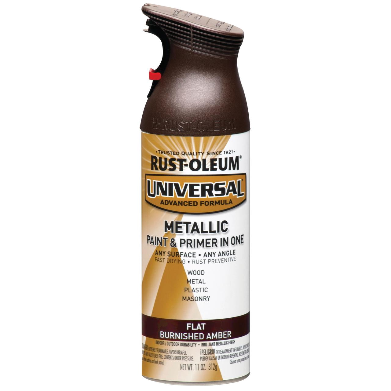6 Pack, Burnished Amber, Rust-Oleum Universal All Surface Interior/Exterior Matte Metallic Spray Paint-271472, 11 oz