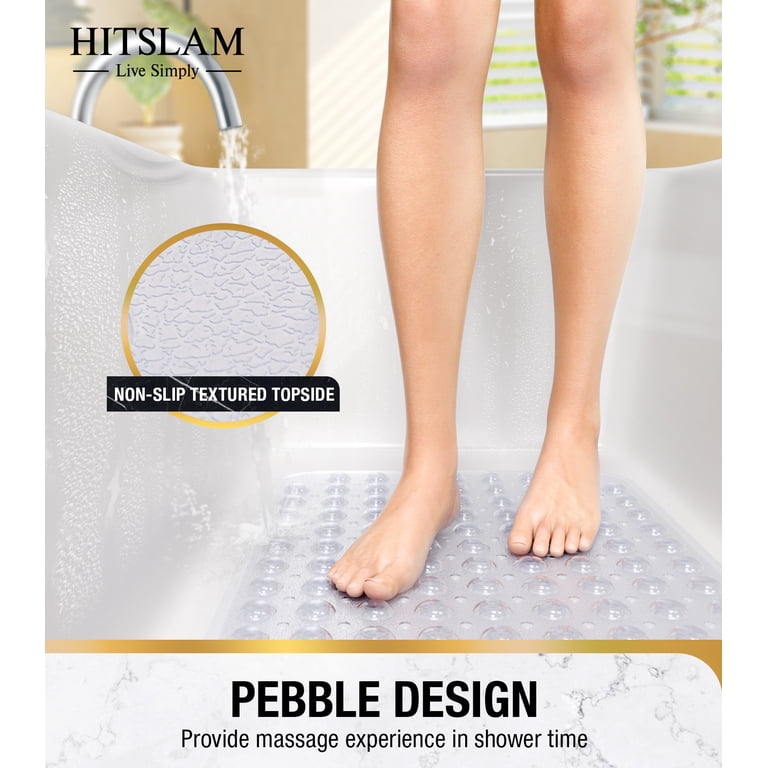 HITSLAM Extra Long Bathtub Mat, Clear, 40" x 16" photo 6