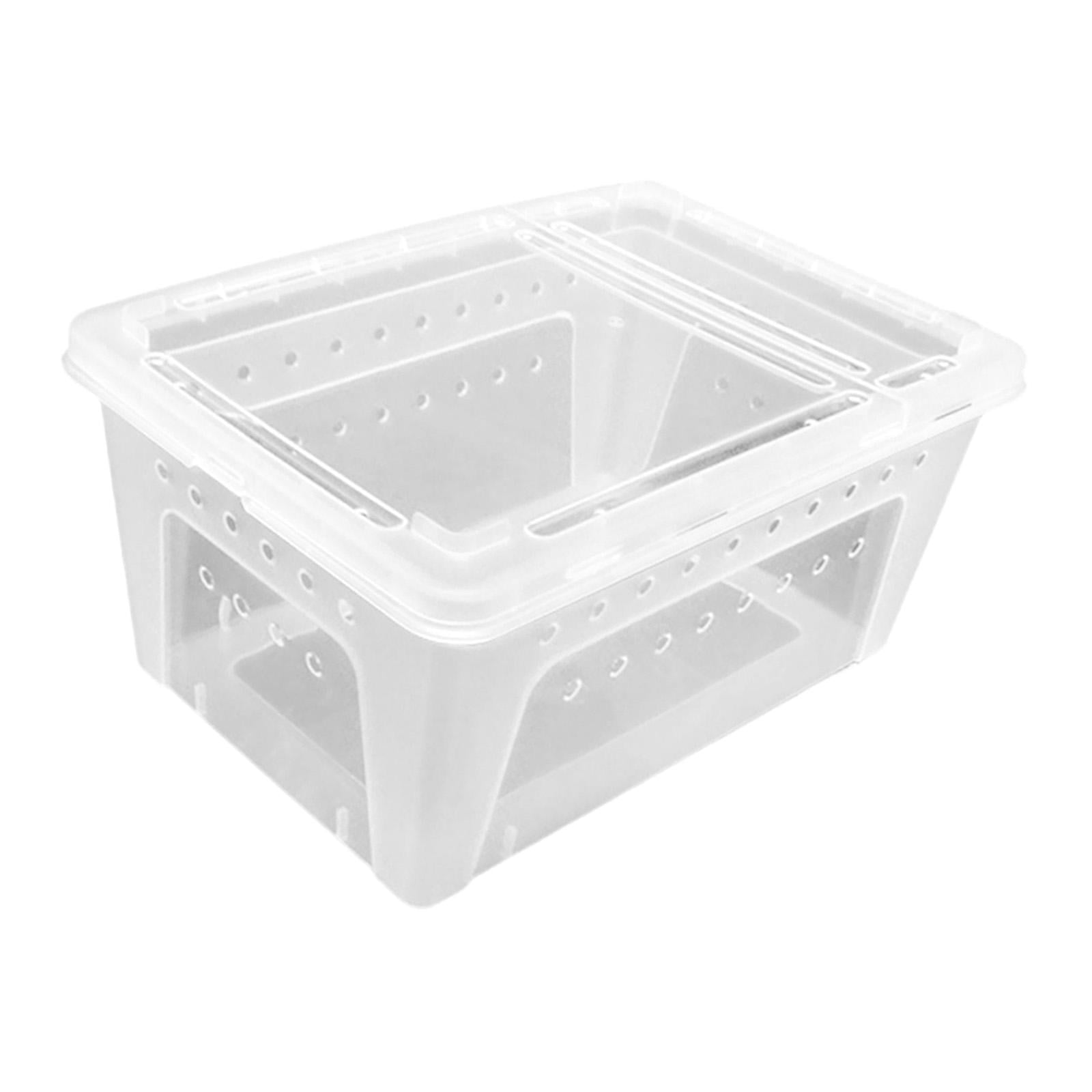 Fzaqwen Reptile Terrarium Enclosure Double Opening Turtle Habitat Sturdy Reptile Breeding Box Container for Terrapin Amphibians Snake Clear