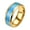 Gold, variant on Men's Women's Stainless Steel Enamel Statement Ring Created Turquoise Simple Style Wedding Finger Jewelry Black Size 12