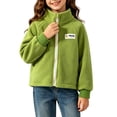 thumbnail image 5 of Boys Girls Fleece Jacket Kids Unisex 1-13Years Fleece Full Zipper Jacket Stand Collar Long Sleeve Casual Outerwear Warm Coat, 5 of 7