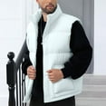 thumbnail image 2 of dGslk Men’s Lightweight Sleeveless Puffer Vest Stand Collar Zipper Closure Outdoor Warm Quilted Gilet with Pockets for Winter Beige L, 2 of 2