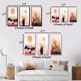 thumbnail image 4 of Designart "Full Moon Golden Illustration" Modern Geometric Framed Wall Art Set Of 3 - Pink Abstract Frame Canvas Set For Living Room Decor, 4 of 7