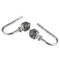 Home Window Decorative Tilly Finial Holdback (pair) - Satin Nickel