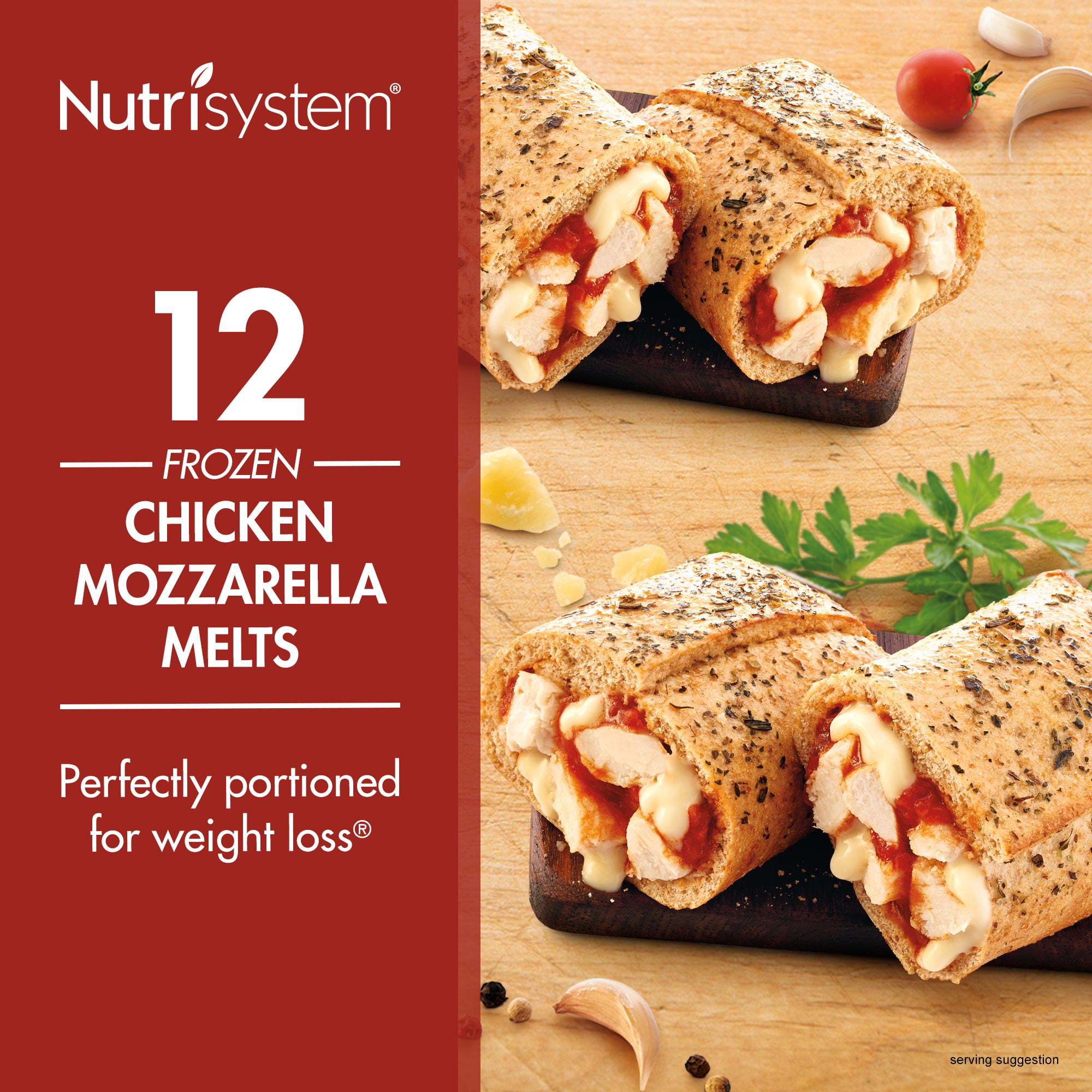 Nutrisystem Frozen Chicken Mozzarella Lunch Melt, 3.8 Oz, 12 Count ...