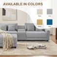 thumbnail image 3 of LOYALICE Corduroy Ottoman for Sectional Sofa, Oversized Upholstered Storage Ottoman Bench, Modular Couch Footrest for Living Room, Gray, 3 of 6