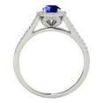 thumbnail image 3 of Mauli Jewels Rings for Women 1.15 Carat Split Shank Diamond And Tanzanite Ring Prong-Setting 14k White Gold, 3 of 6