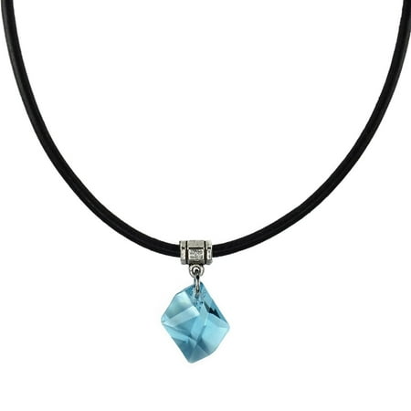 Aquamarine Jewelry - Jewelry by Dawn Handmade Aquamarine Crystal Cosmic Leather Necklace (USA)