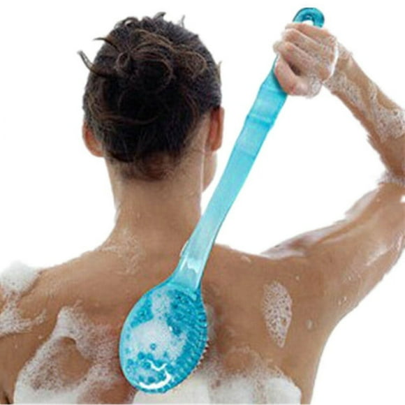 SUTENGDA Brosse de Bain avec Long Manche. Brosse de Douche Bleue pour le Dos