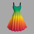 thumbnail image 2 of Lovzfmll Sundress for Women, Crew Neck Sleeveless with Spaghetti Straps & Palm Print, Relaxed Fit Vacation Mid-Length Dress Orange, 2XL, 2 of 4