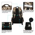 thumbnail image 4 of FORMRS Unisex Backpack Elementary School Travel Bookbag with Reflective Stripes, Brown Floral, 4 of 7