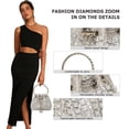 thumbnail image 3 of Bolso de noche Sweetovo Sparkly Diamond Clutch con diamantes de imitación plateados, 3 of 6