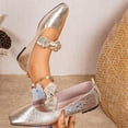 thumbnail image 2 of ShiShine Women's Mary Jane Flats Square Toe Bow Decor Slip On Comfortable Casual Work Dress Shoes, 2 of 9