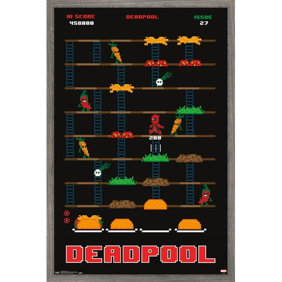 Marvel Comics - Deadpool - Game Wall Poster, 22.375" x 34", Framed