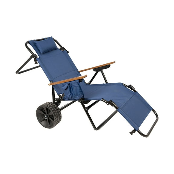2-in-1 Foldable Beach Chair with Integrated Cart