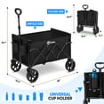 thumbnail image 7 of Sekey Heavy Duty Wagon with Big Wheels, Foldable Cart with 220LBS Capacity, Utility Lightweight Wagon, Collapsible Grocery Shopping Cart for Camping Sports & Holiday. Black, 7 of 7