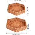 thumbnail image 4 of Hand-Woven Bread Rattan Basket, Wicker Basket Tray, Hexagonal Storage Tray, 4 of 4