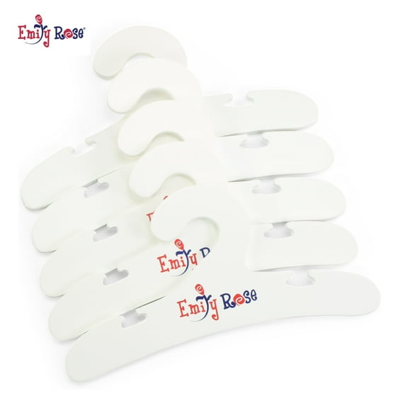 Emily Rose Doll Clothes 18-Inch Doll Wooden Clothes Hanger Value 5 Pack | Fits 18 inch Doll and Small Pet Clothes!