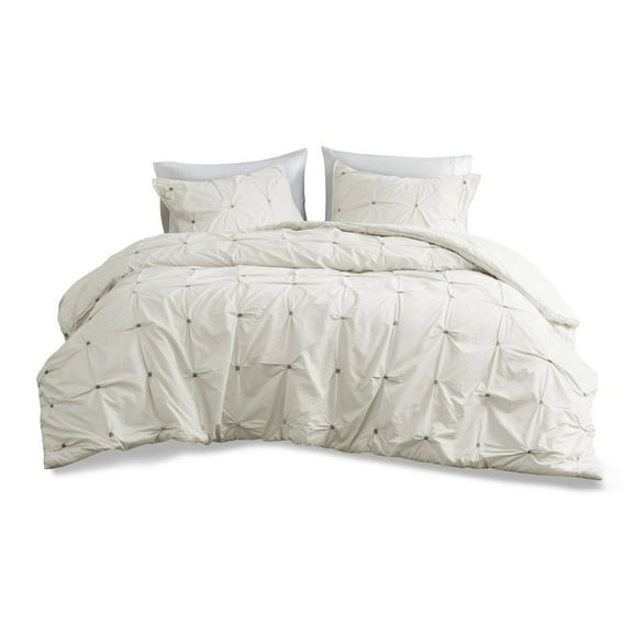 Gracie Mills Velez 3-Piece Modern Cotton Duvet Cover Set GRACE-5163 Embroidered